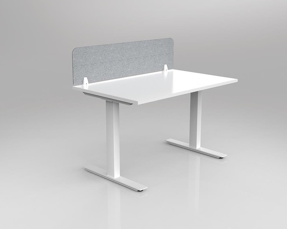 Agile Fixed Height Workstation - rectangle leg - with Acoustiq Screen